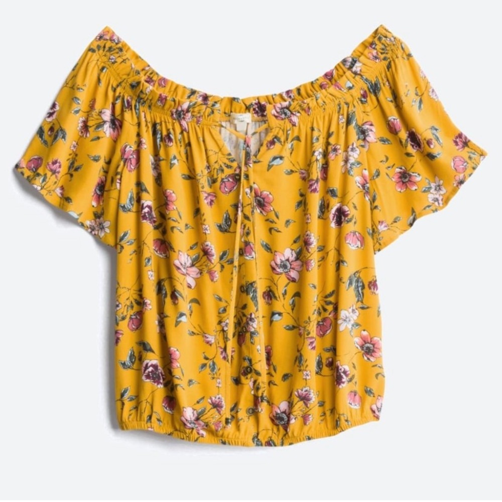 Mason & Belle Alisha Off the Shoulder Floral Too sz M